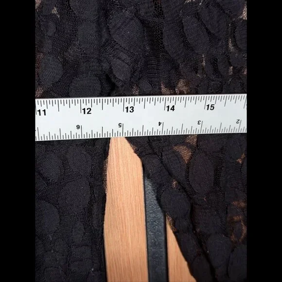 Free People Dress 0 Womens Black Lacey Fit & Flare Frayed 3/4 Sleeve - Picture 3 of 8
